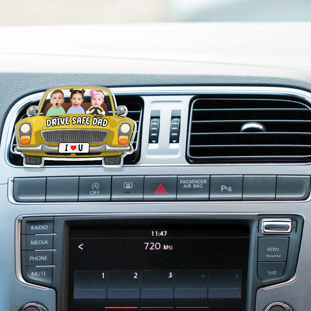 Custom Photo Drive Safe Daddy We Love You - Personalized Acrylic Car Vent Clip - Image 3