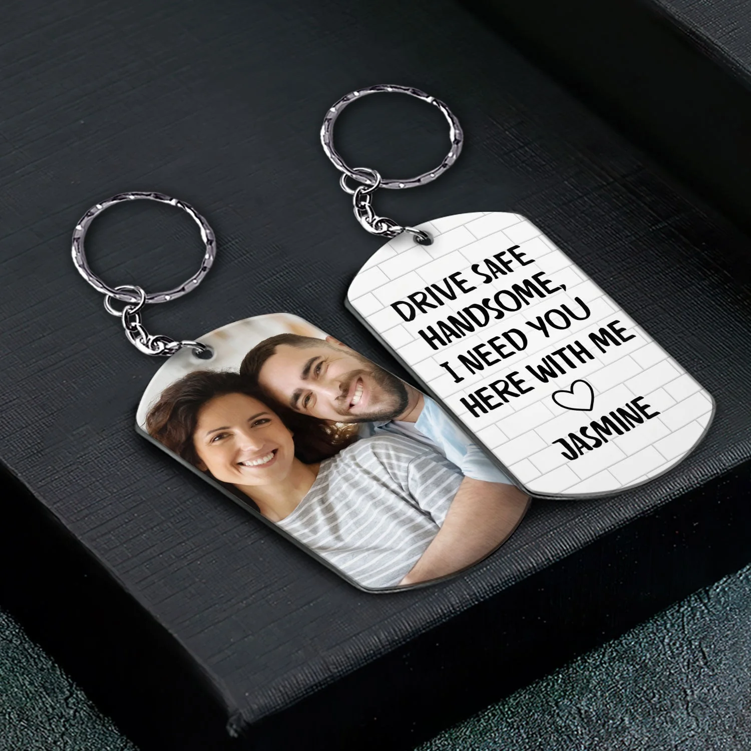 Custom Photo Drive Safe - Gift For Couples , Family - Personalized Aluminum Keychain - Image 2