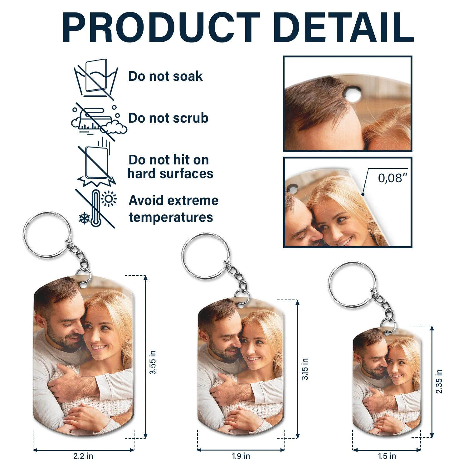 Custom Photo Drive Safe - Gift For Couples , Family - Personalized Aluminum Keychain - Image 5