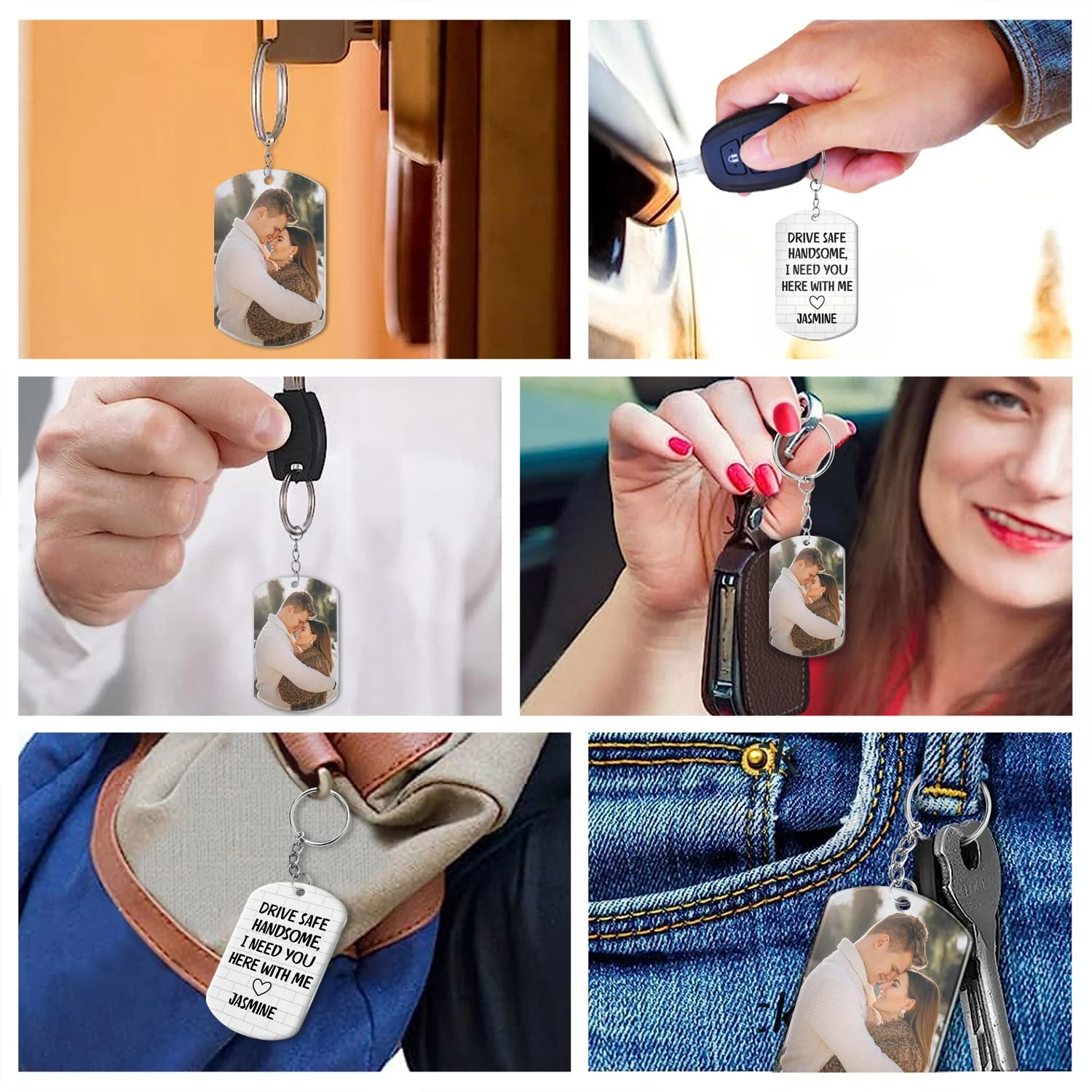 Custom Photo Drive Safe - Gift For Couples , Family - Personalized Aluminum Keychain - Image 6