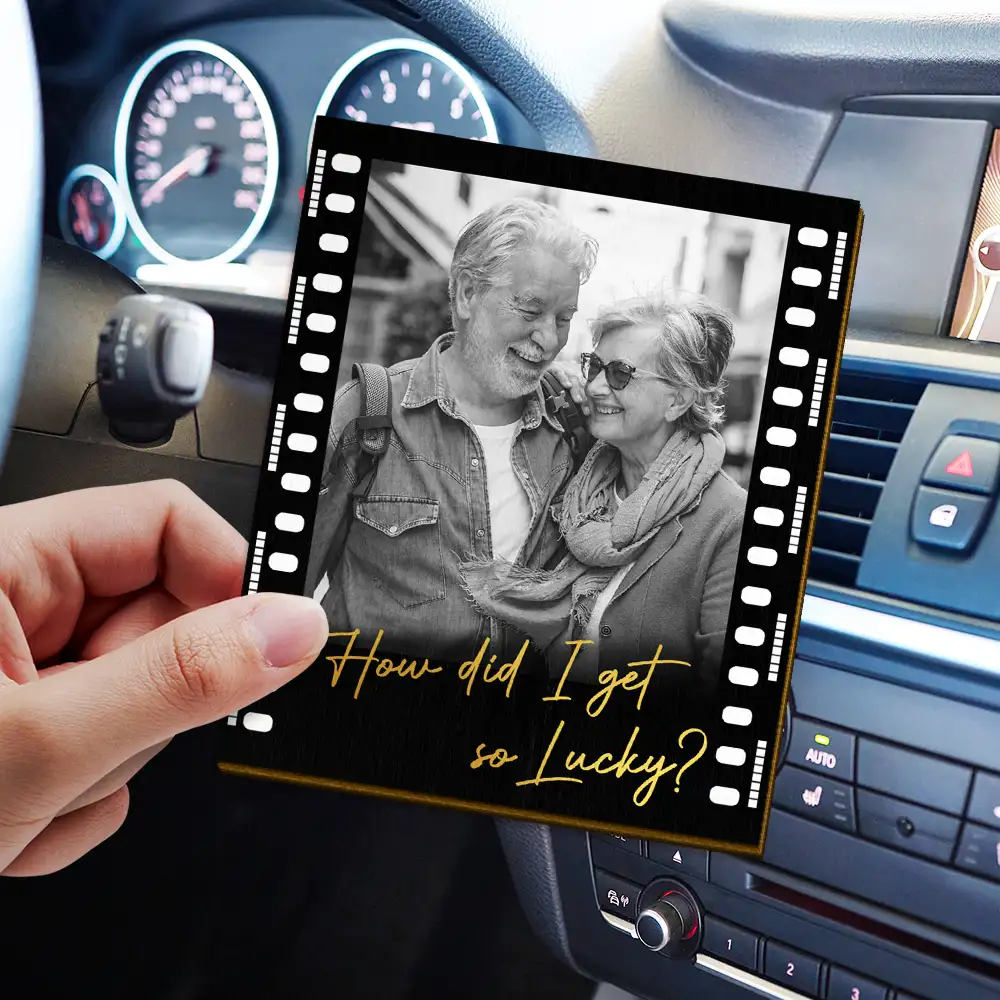 Custom Photo Drive Safe Handsome I Love You Couple - Personalized Custom Shaped Car Visor Clip - Image 3