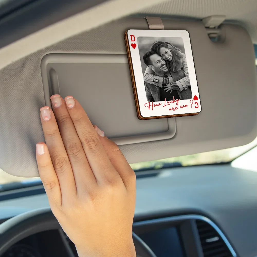 Custom Photo Drive Safe Handsome Playing Card - Personalized Custom Shaped Car Visor Clip - Image 5