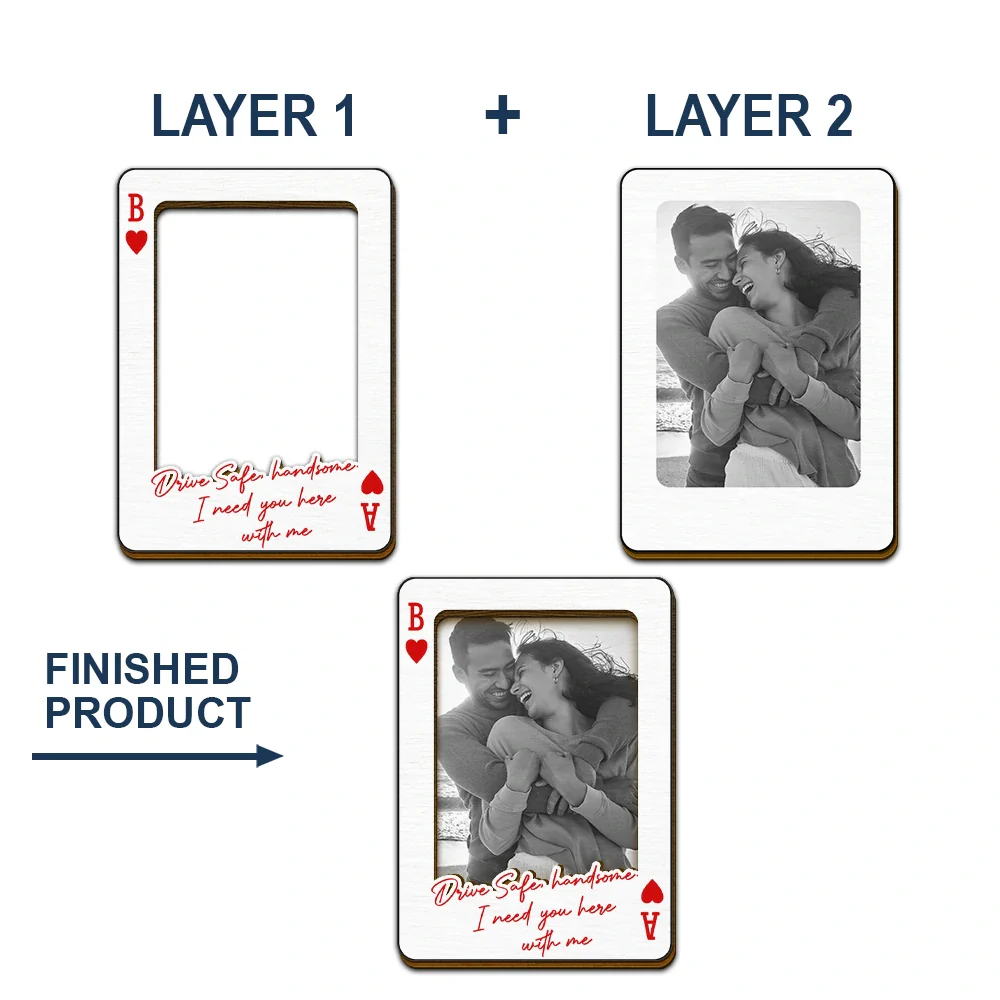 Custom Photo Drive Safe Handsome Playing Card - Personalized Custom Shaped Car Visor Clip - Image 6