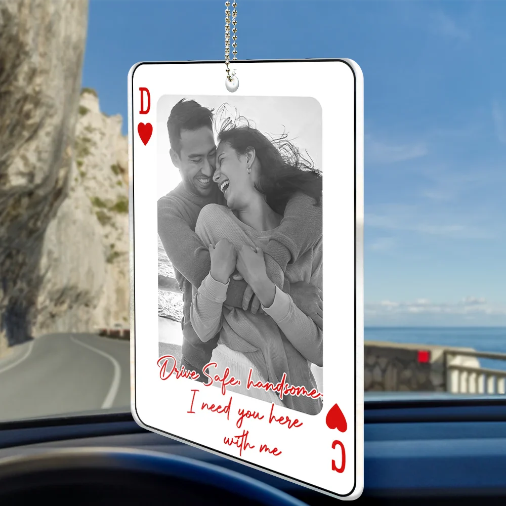 Custom Photo Drive Safe Handsome Playing Card - Personalized Acrylic Car Hanger - Image 2