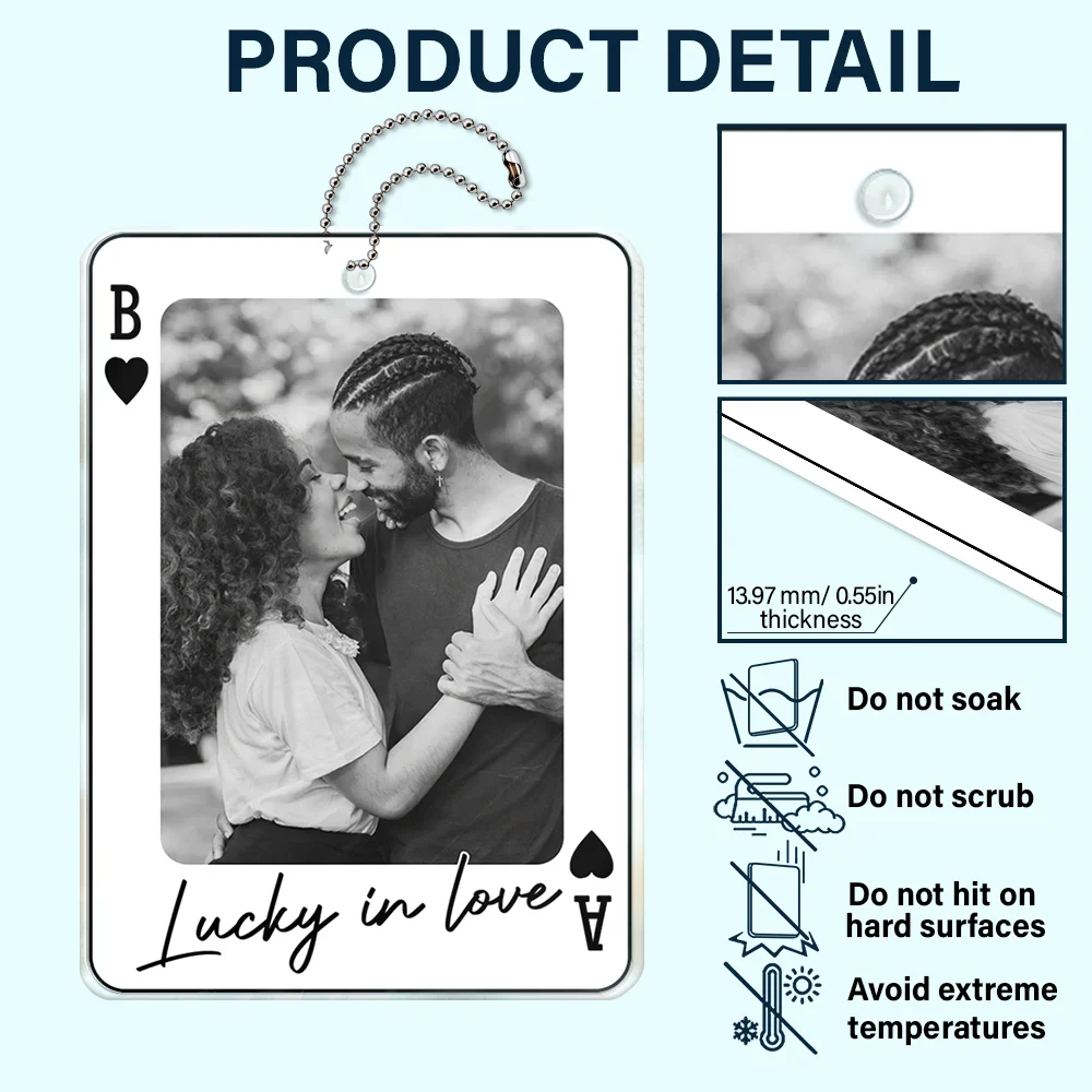 Custom Photo Drive Safe Handsome Playing Card - Personalized Acrylic Car Hanger - Image 5