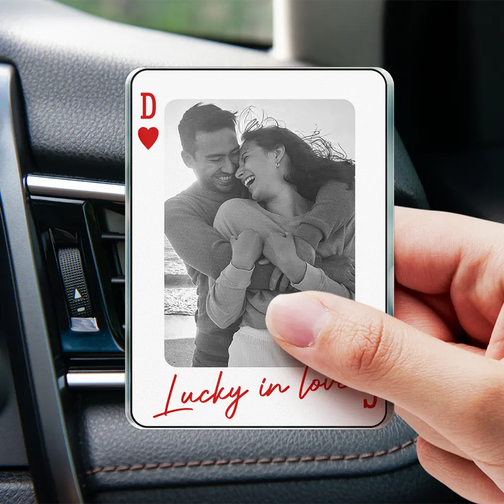 Custom Photo Drive Safe Handsome Playing Card - Personalized Acrylic Car Vent Clip - Image 4