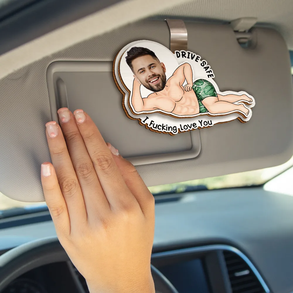 Custom Photo Drive Safe Hard To Find - Personalized Custom Shaped Car Visor Clip - Image 5