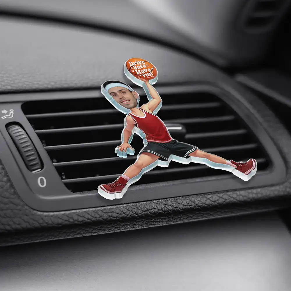 Custom Photo Drive Safe Have Fun Basketball Players - Personalized Acrylic Car Vent Clip - Image 4