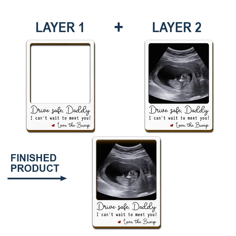 Custom Photo Drive Safe I Can't Wait To Meet You - Personalized Custom Shaped Car Visor Clip - Image 5