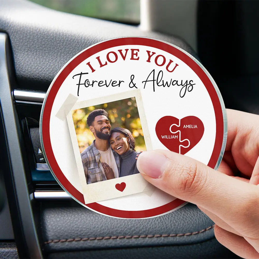 Custom Photo Drive Safe I Love You Couples - Personalized Acrylic Car Vent Clip - Image 4