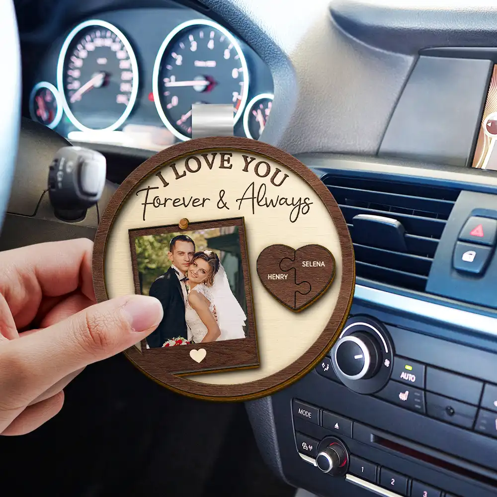 Custom Photo Drive Safe I Love You Couples - Personalized Custom Shaped Car Visor Clip - Image 3