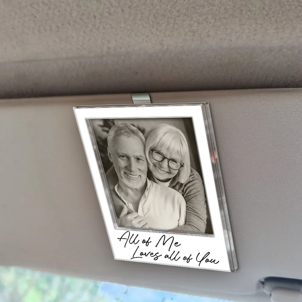 Custom Photo Drive Safe I Love You Couples Vintage - Personalized Custom Shaped Acrylic Car Visor Clip - Image 2