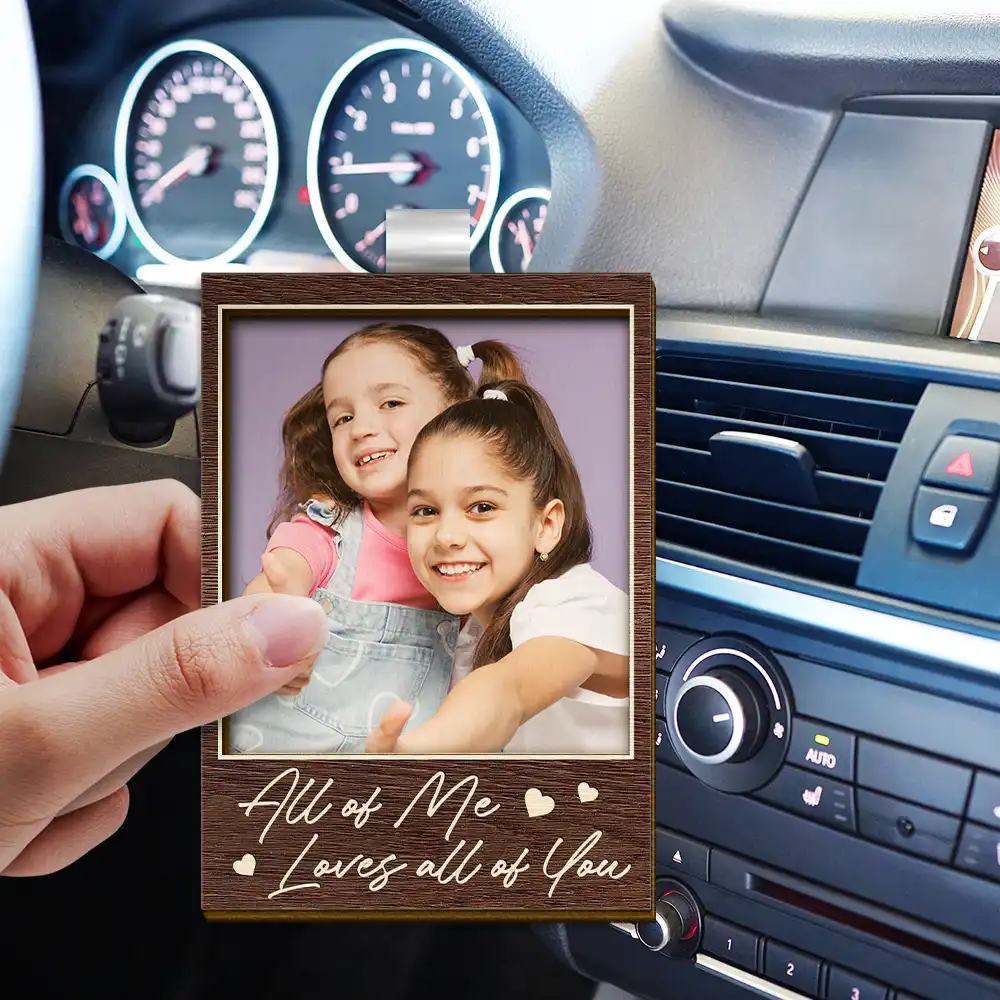 Custom Photo Drive Safe I Love You Couples Wooden Card - Personalized Custom Shaped Car Visor Clip - Image 3