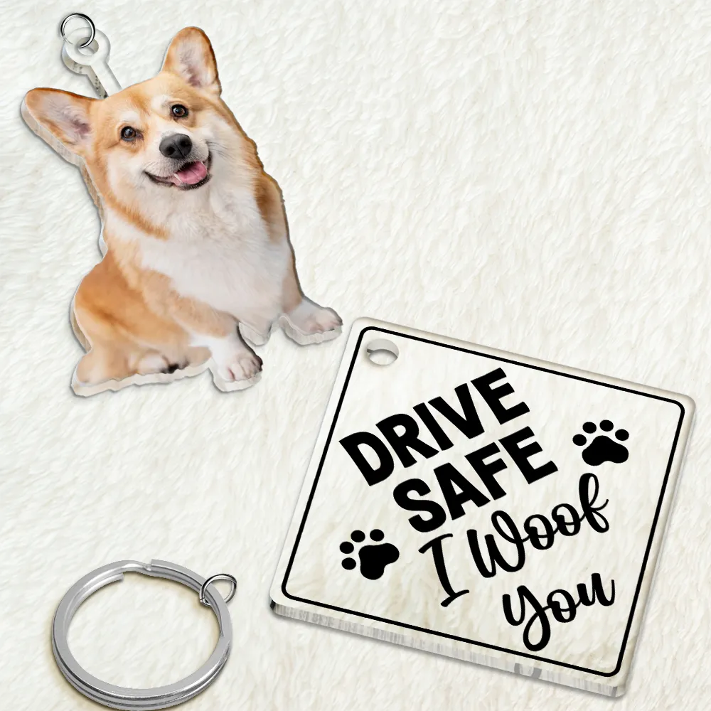 Custom Photo Drive Safe I Love You - Personalized Acrylic Tag Keychain - Image 4