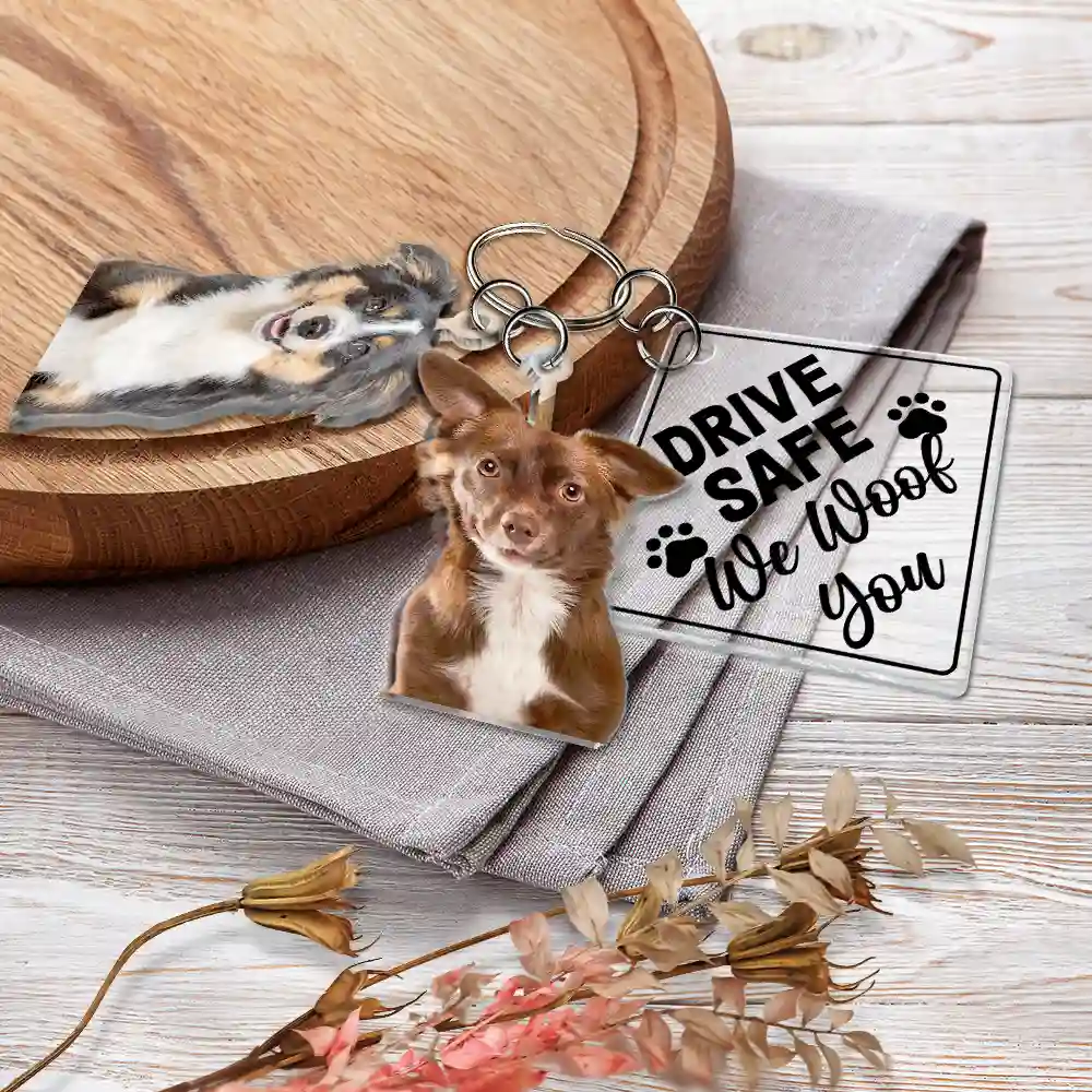Custom Photo Drive Safe I Love You - Personalized Acrylic Tag Keychain - Image 5