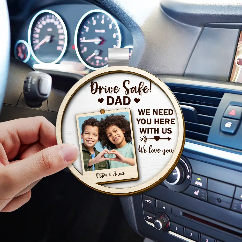 Custom Photo Drive Safe I Love You - Personalized Custom Shaped Car Visor Clip - Image 3