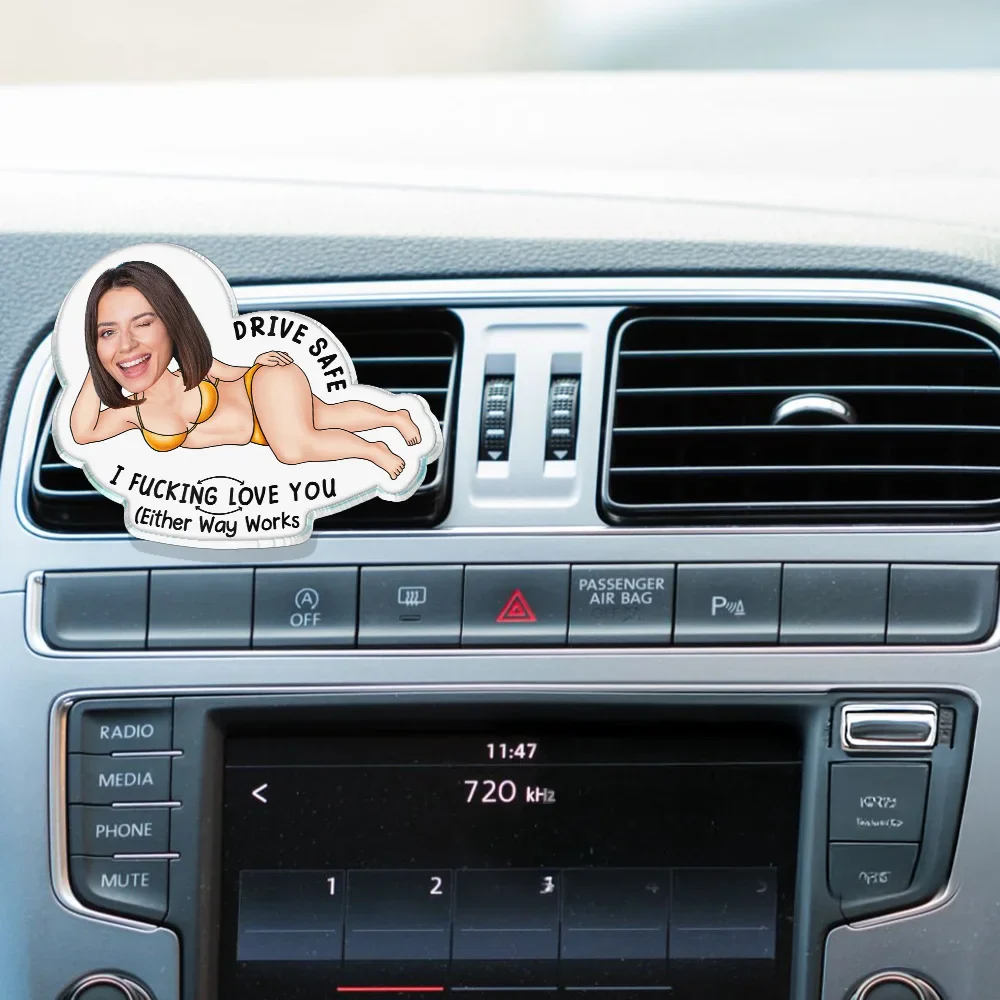 Custom Photo Drive Safe My Butt Would Be So Lonely Without You - Personalized Acrylic Car Vent Clip - Image 3