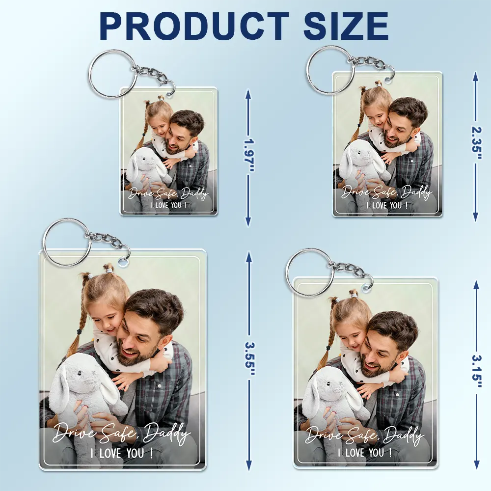 Custom Photo Drive Safe We Love You Family - Personalized Acrylic Keychain - Image 6