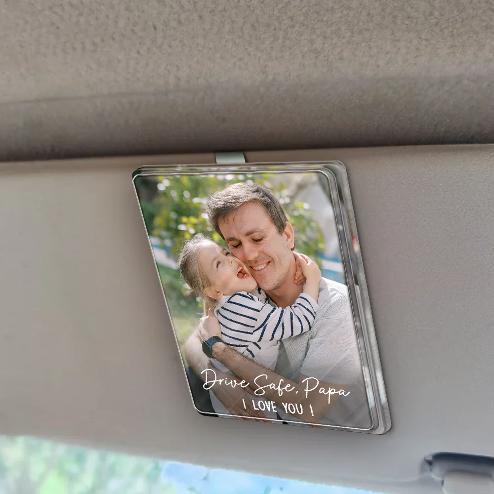 Custom Photo Drive Safe We Love You - Personalized Custom Shaped Acrylic Car Visor Clip - Image 3