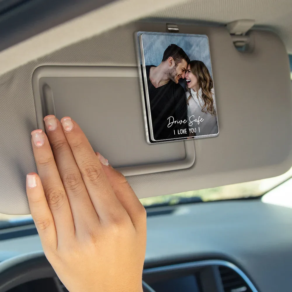 Custom Photo Drive Safe We Love You - Personalized Custom Shaped Acrylic Car Visor Clip - Image 5