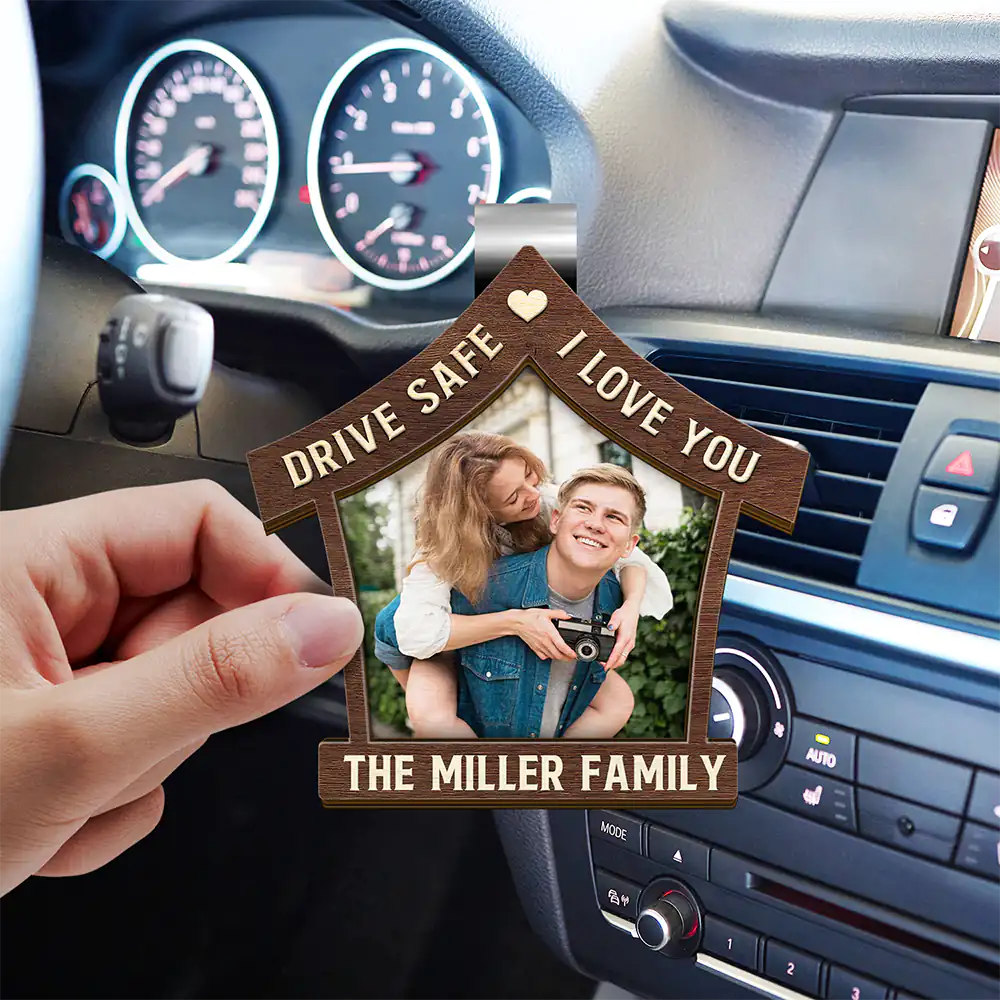 Custom Photo Drive Safe We Love You - Personalized Custom Shaped Car Visor Clip - Image 3