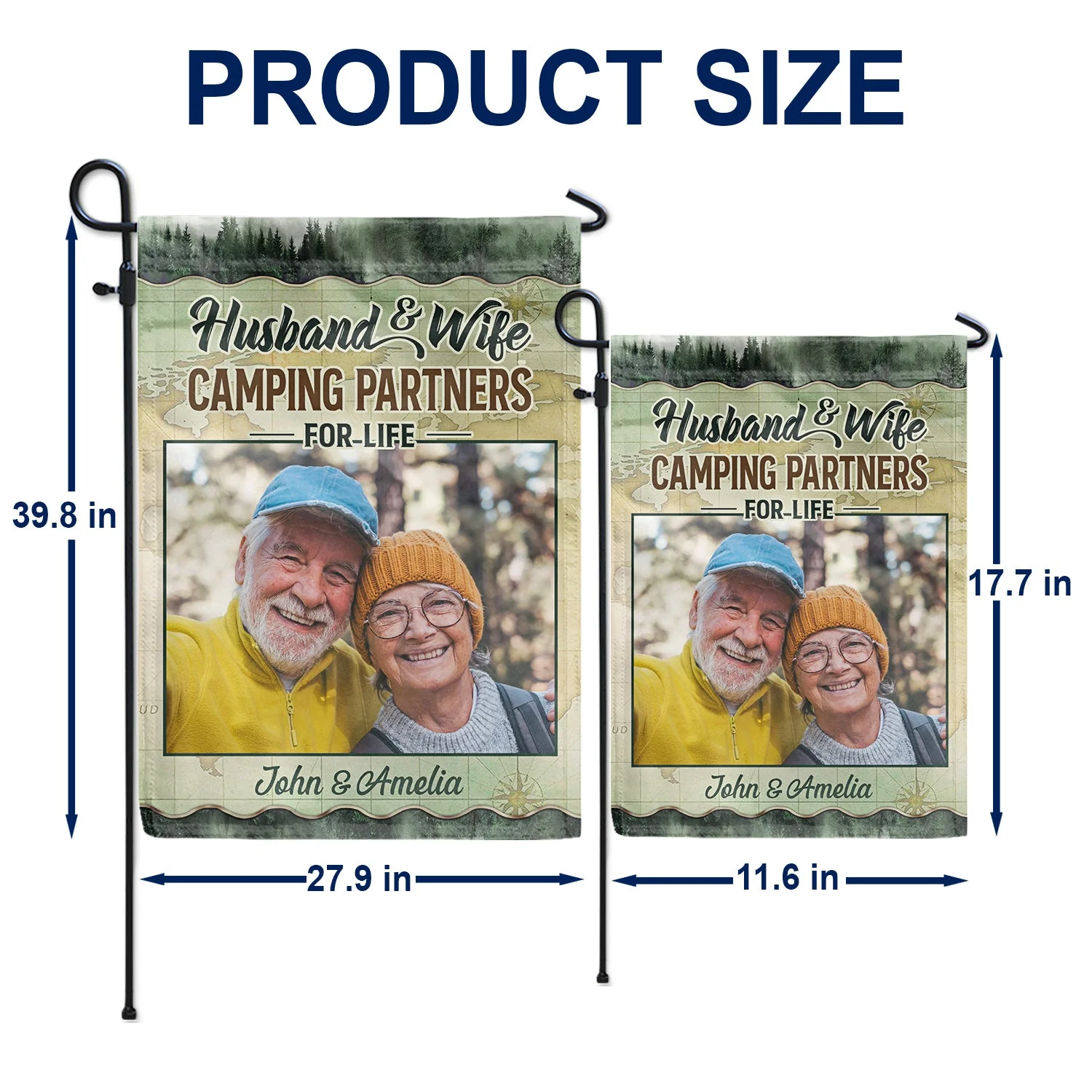 Custom Photo Drive Slow Drunk Campers Matter - Birthday, Anniversary Gift For Camping Lovers - Personalized Flag - Image 5