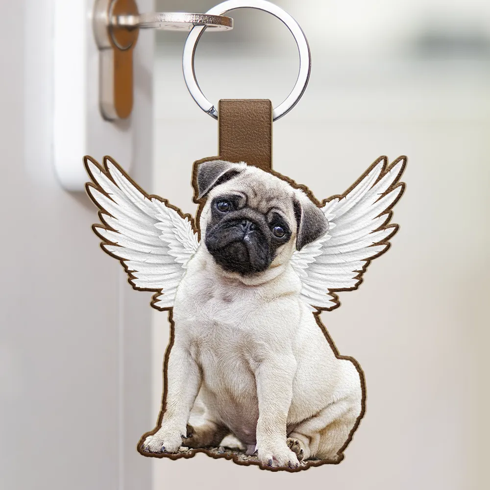 Custom Photo Every Day Is Brighter With My Furry Friend By My Side - Personalized Custom Shaped Leather Keychain - Image 3