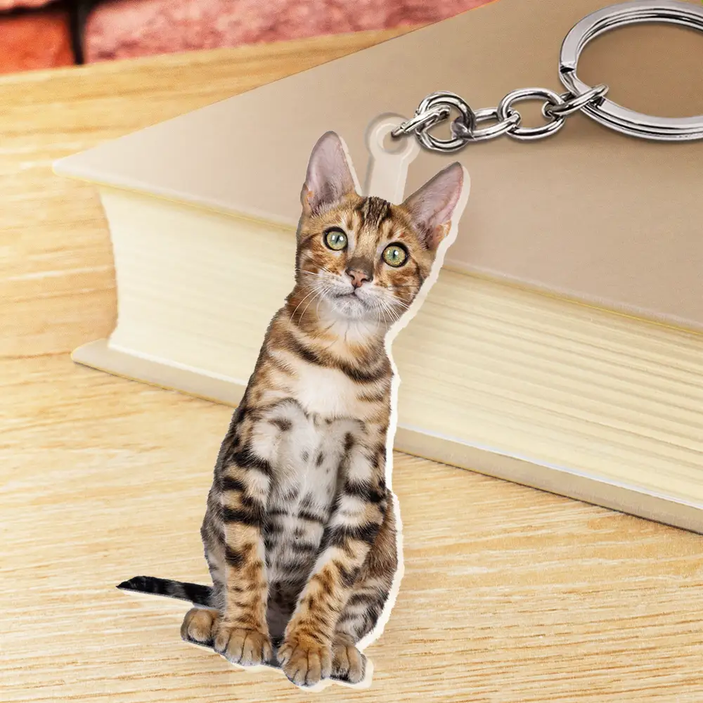 Custom Photo Every Day Is Brighter With My Furry Friend By My Side - Personalized Cutout Acrylic Keychain - Image 3
