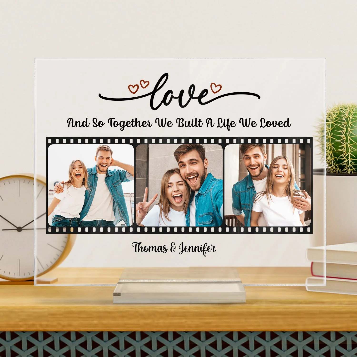 Custom Photo Every Love Story Is Beautiful Couple - Anniversary Gift For Couples - Personalized Custom Horizontal Rectangle Acrylic Plaque - Image 3