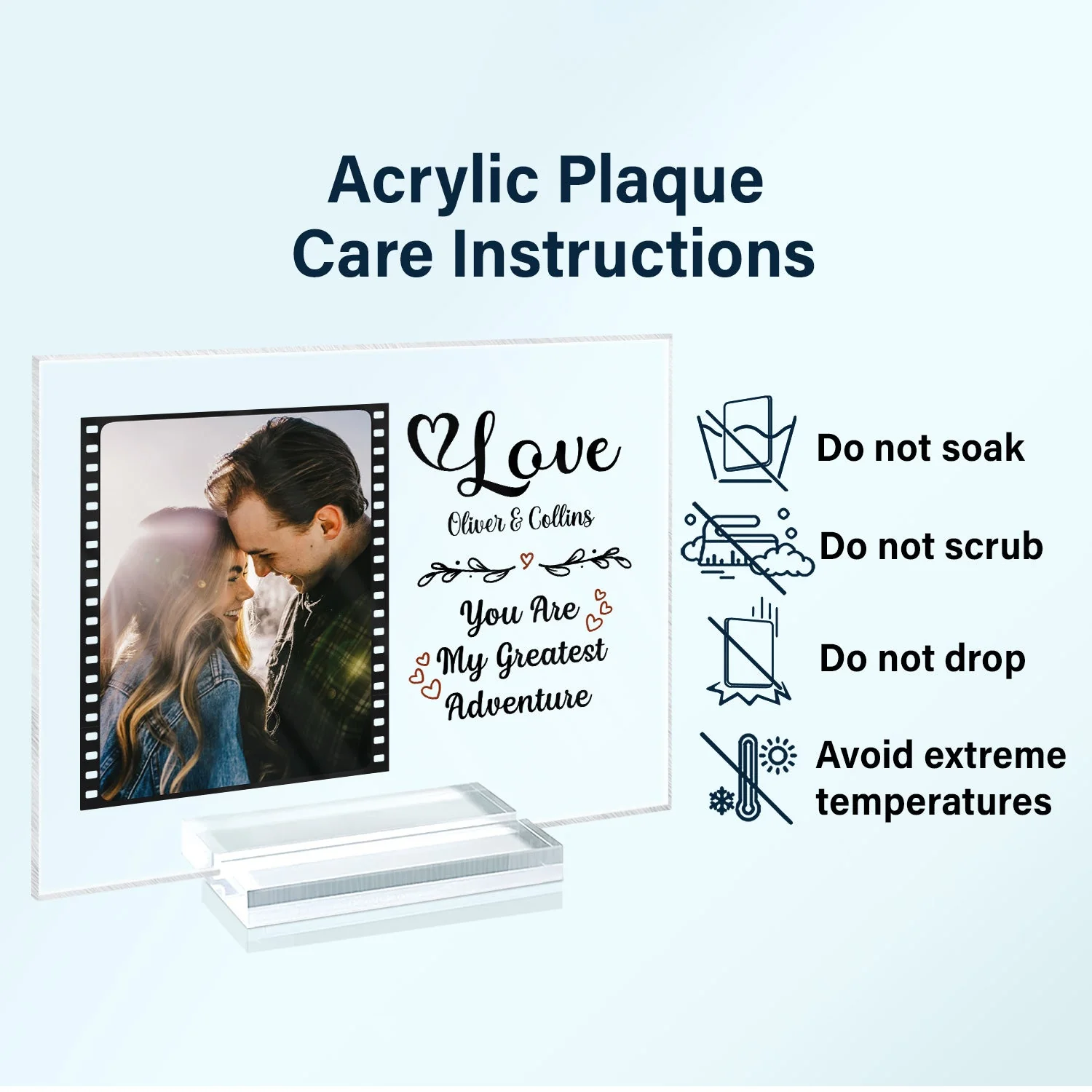Custom Photo Every Love Story Is Beautiful Couple - Anniversary Gift For Couples - Personalized Custom Horizontal Rectangle Acrylic Plaque - Image 6