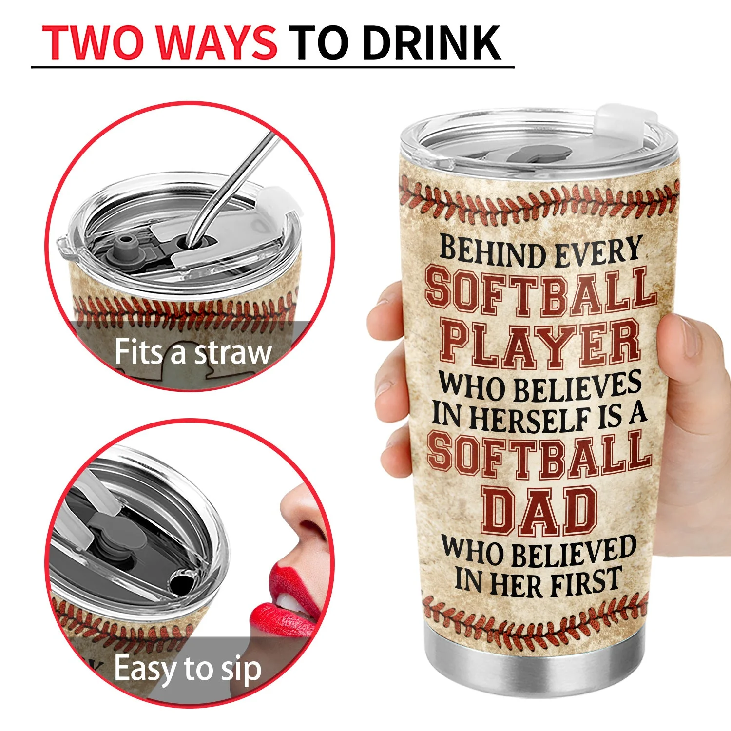 Custom Photo Every Player Who Believes In - Birthday, Loving Gift For Sport Fan, Dad, Father, Baseball, Basketball, Softball, Soccer, Football - Personalized Custom Tumbler - Image 4