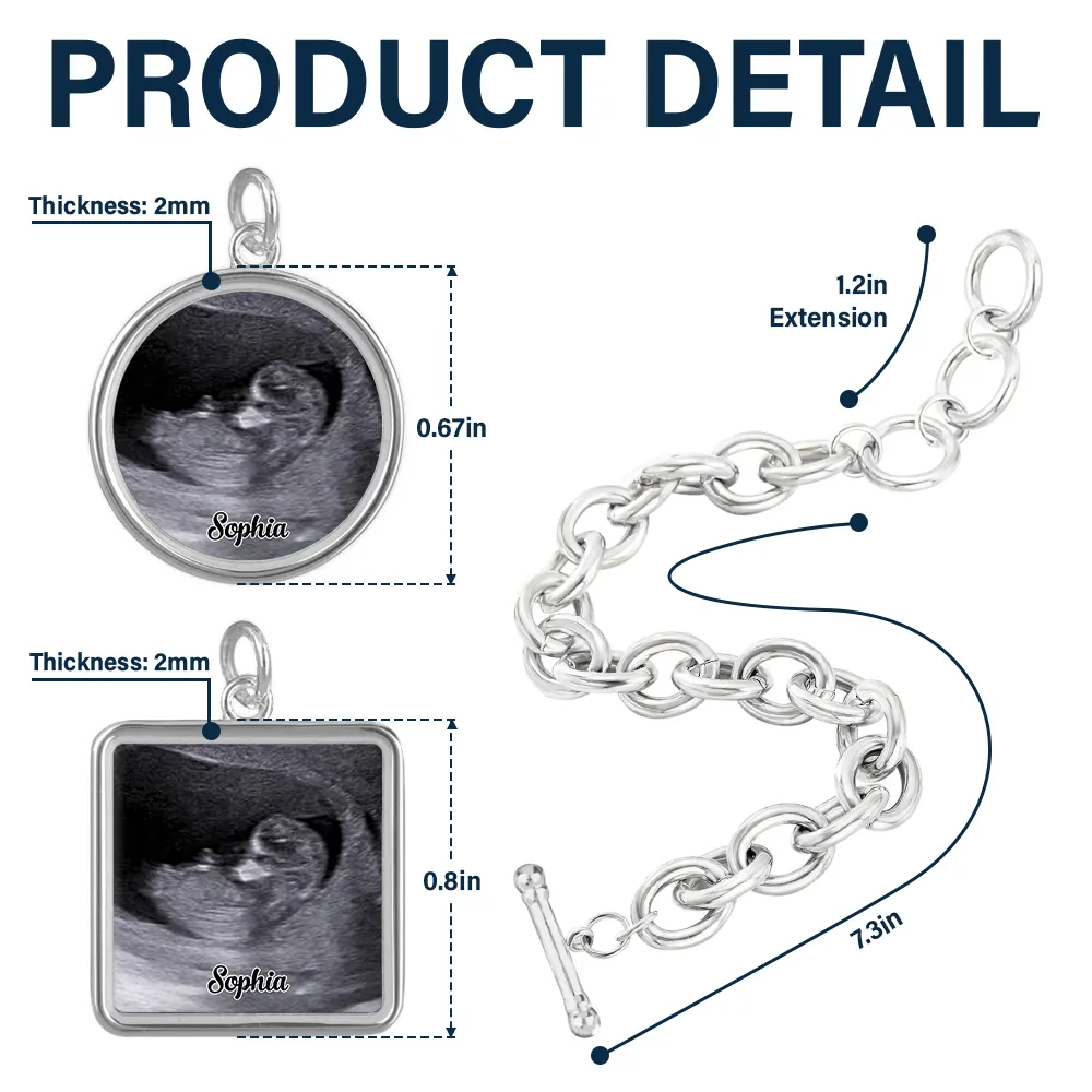 Custom Photo Expecting Dad Mom New Parents - Personalized Charm Bracelet - Image 5
