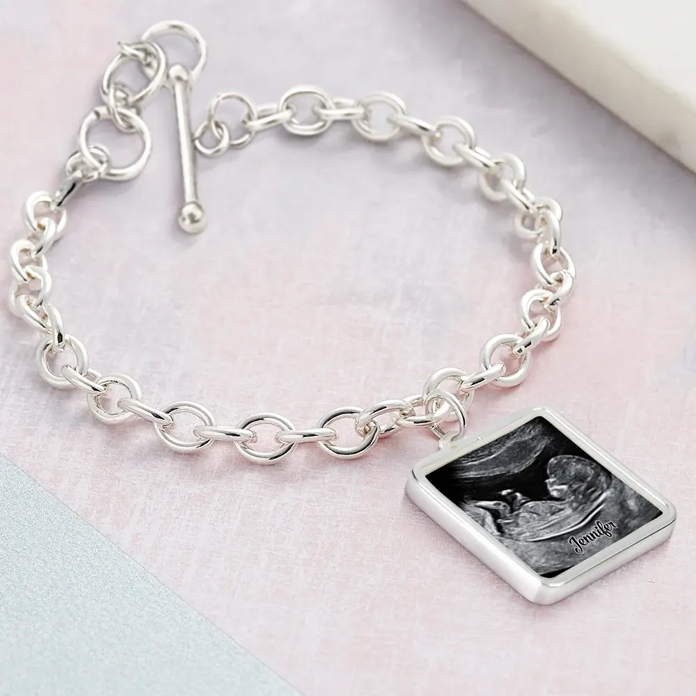 Custom Photo Expecting Dad Mom New Parents - Personalized Charm Bracelet - Image 6