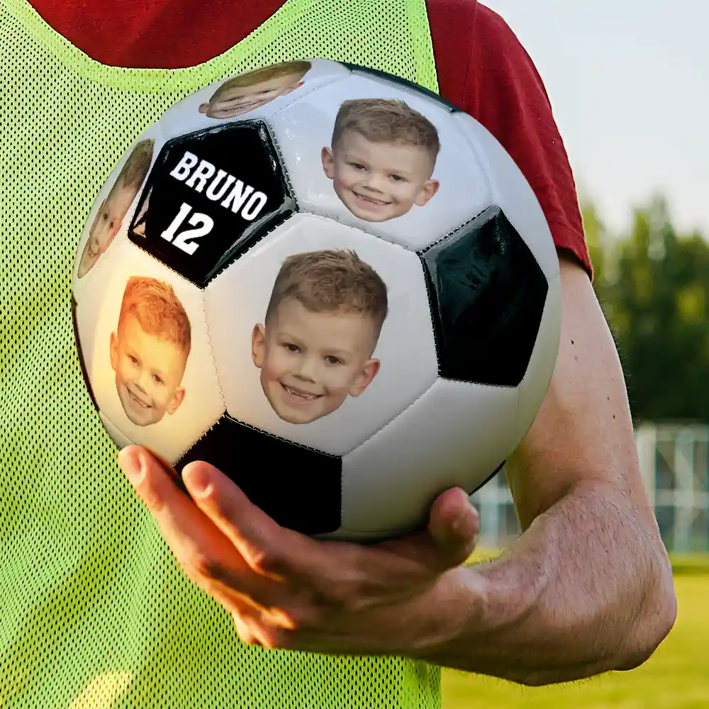 Custom Photo Face Cut Soccer Players Football Players - Personalized Soccer Ball - Image 4