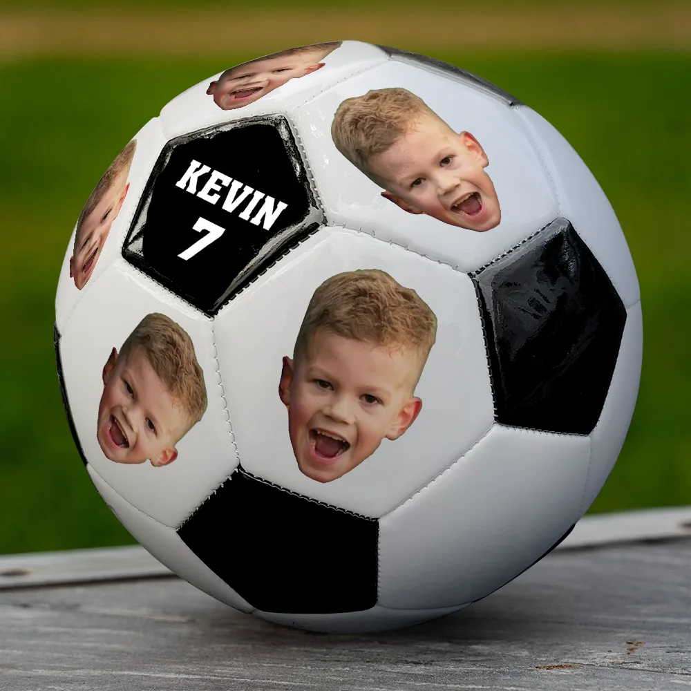 Custom Photo Face Cut Soccer Players Football Players - Personalized Soccer Ball - Image 5
