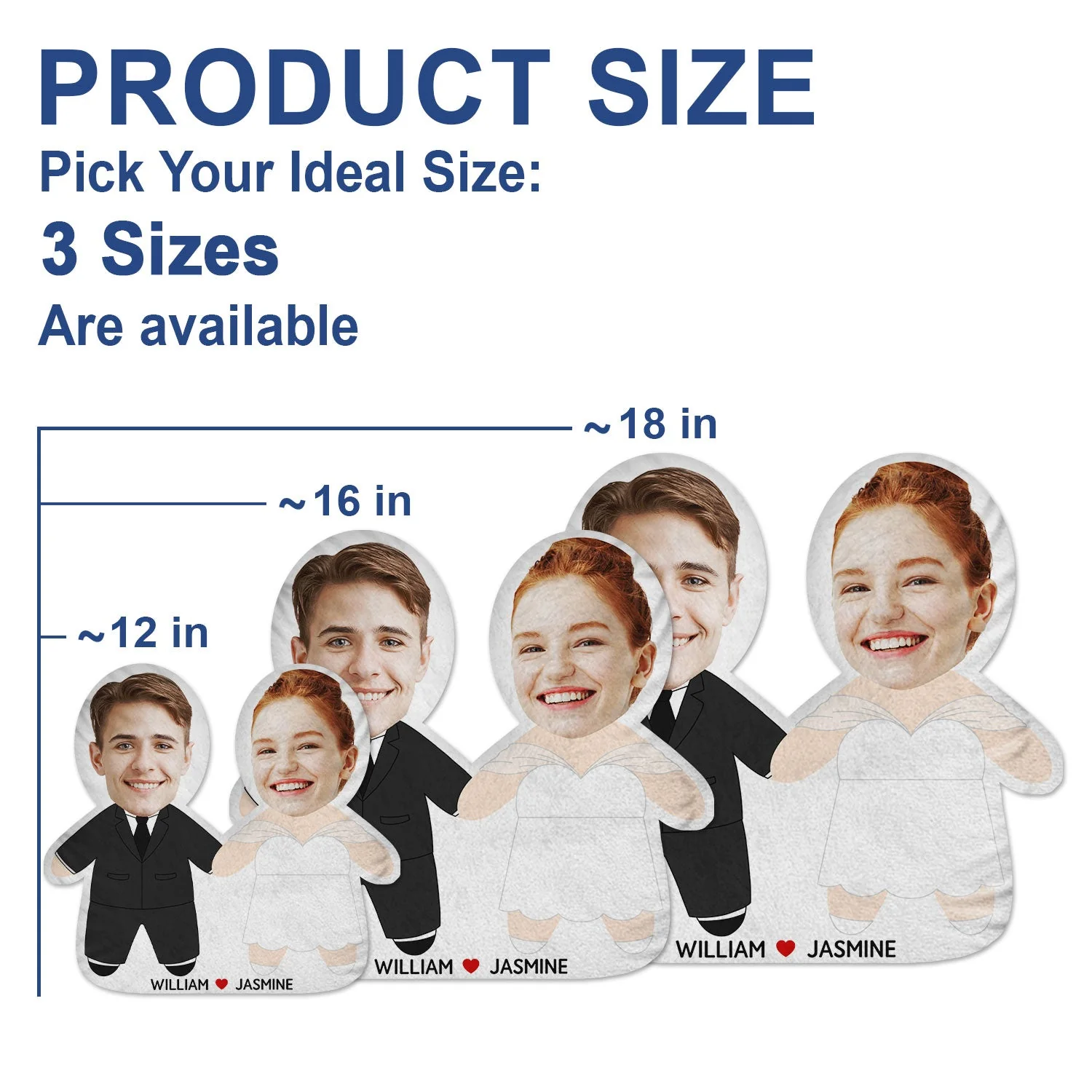 Custom Photo Face Cutout Wedding Couple - Gift For Couples - Personalized Custom Shaped Pillow - Image 6