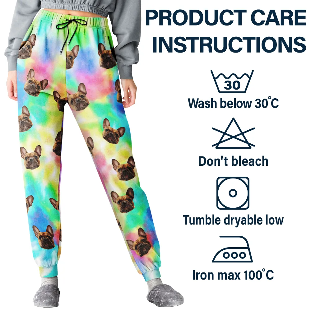 Custom Photo Face Funny Pattern Dog Cat Family - Personalized Pajama Pants - Image 6