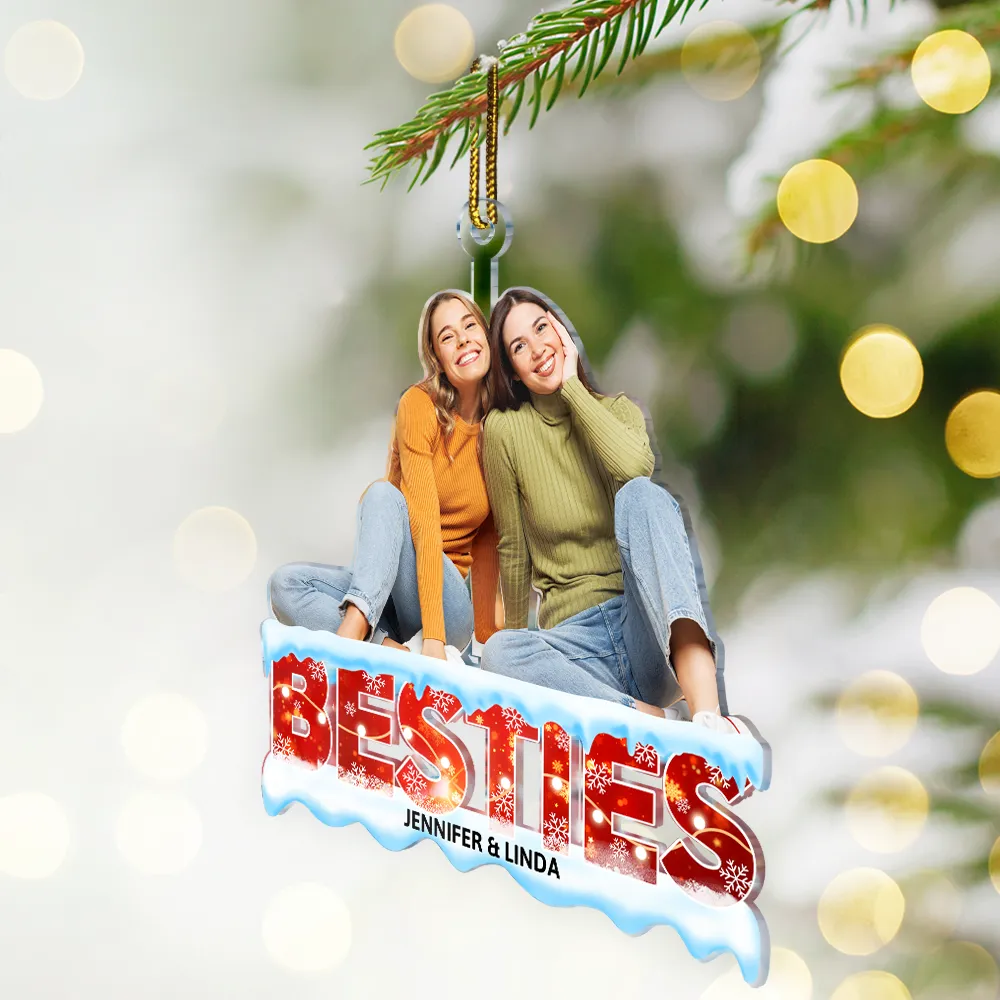 Custom Photo Family Besties Siblings Coworkers - Personalized Cutout Acrylic Ornament - Image 3