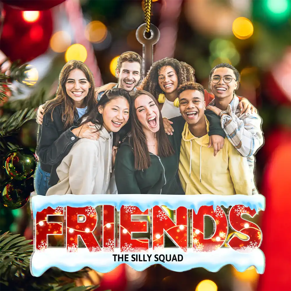Custom Photo Family Besties Siblings Coworkers - Personalized Cutout Acrylic Ornament - Image 6