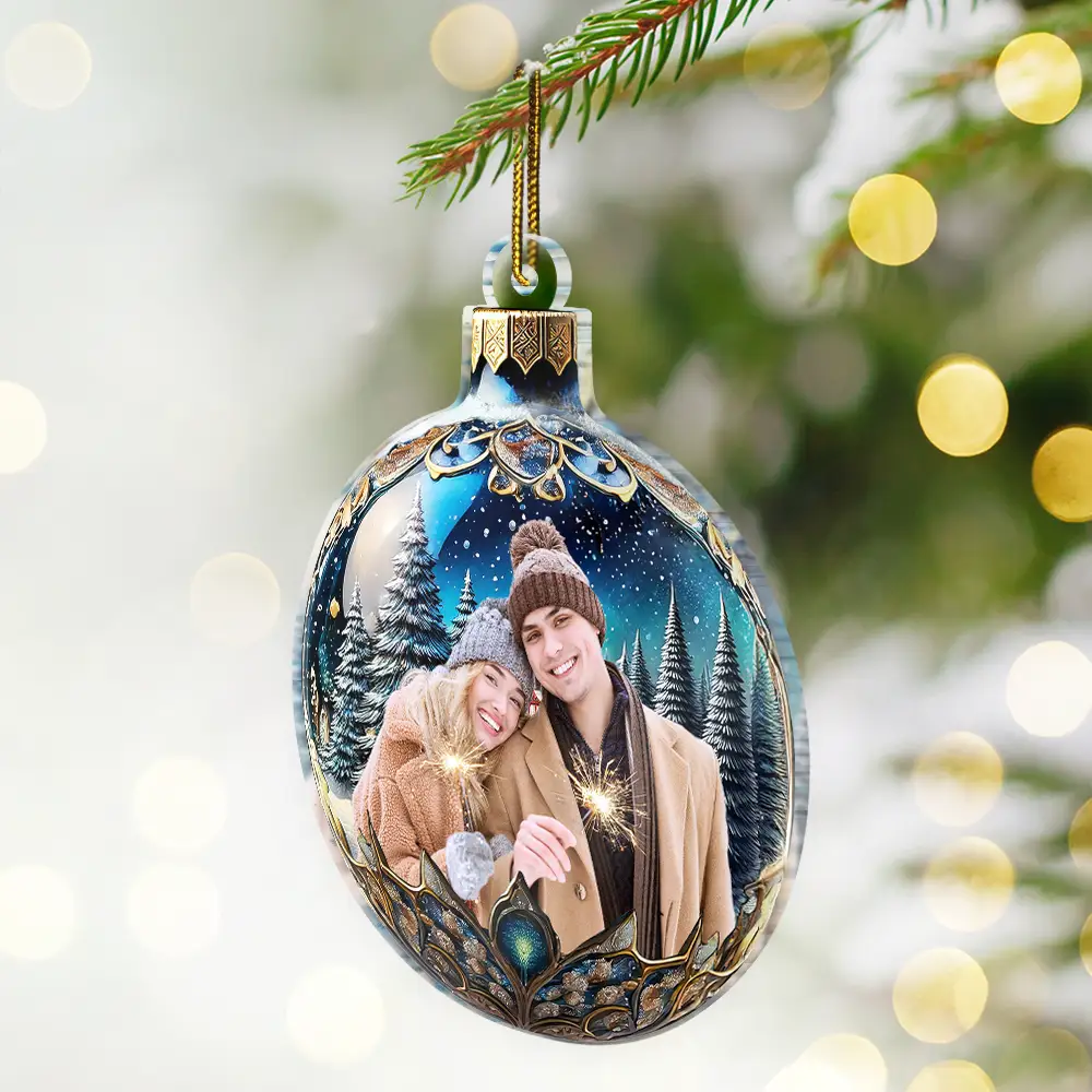 Custom Photo Family Christmas Bauble - Personalized Custom Shaped Acrylic Ornament - Image 3
