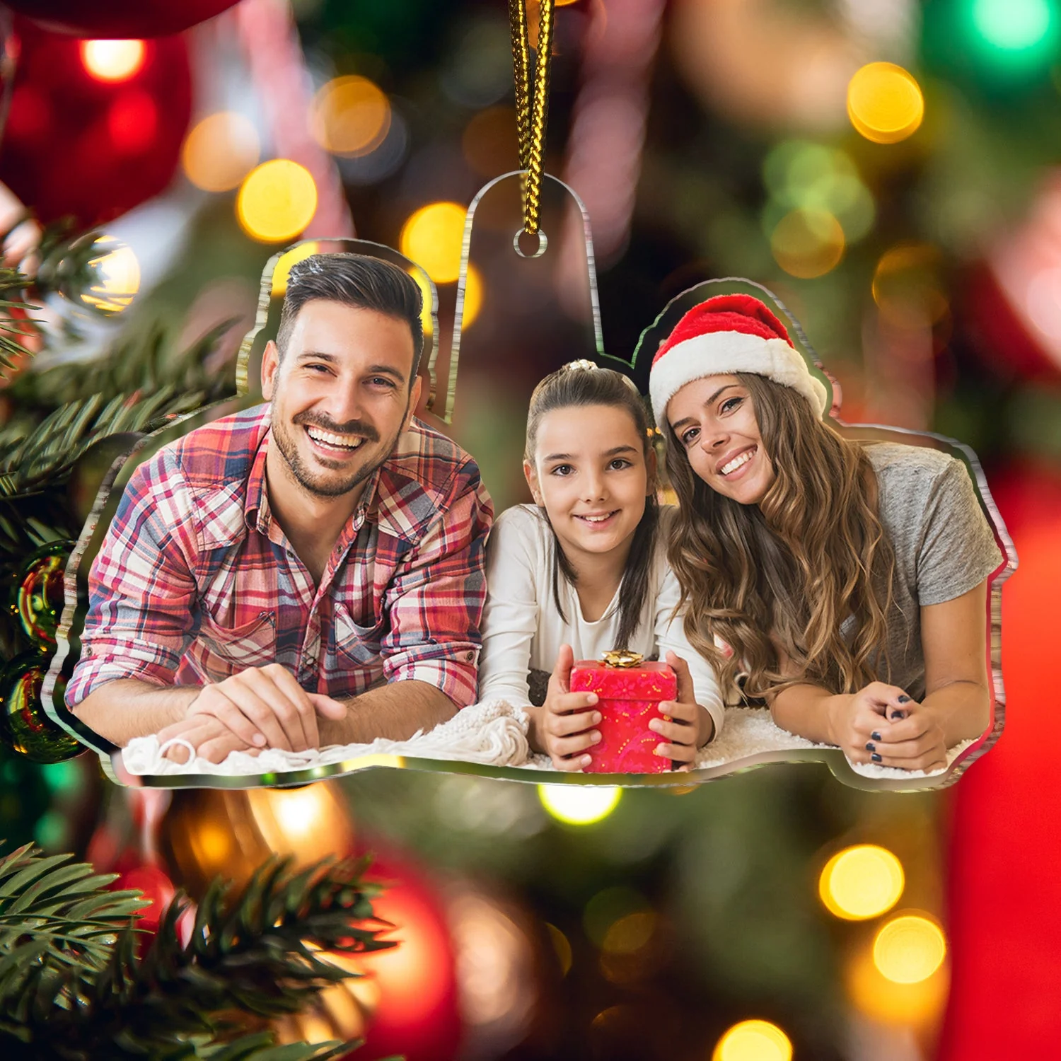 Custom Photo Family - Christmas Gift For Family, Parents - Personalized Acrylic Photo Ornament - Image 5