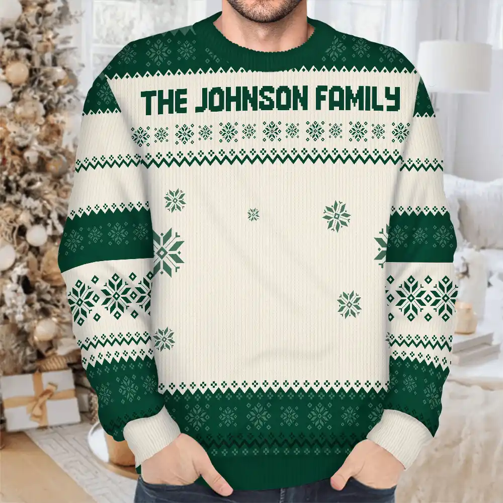 Custom Photo Family Gathering Festive Vibe - Personalized Unisex Ugly Sweater - Image 3