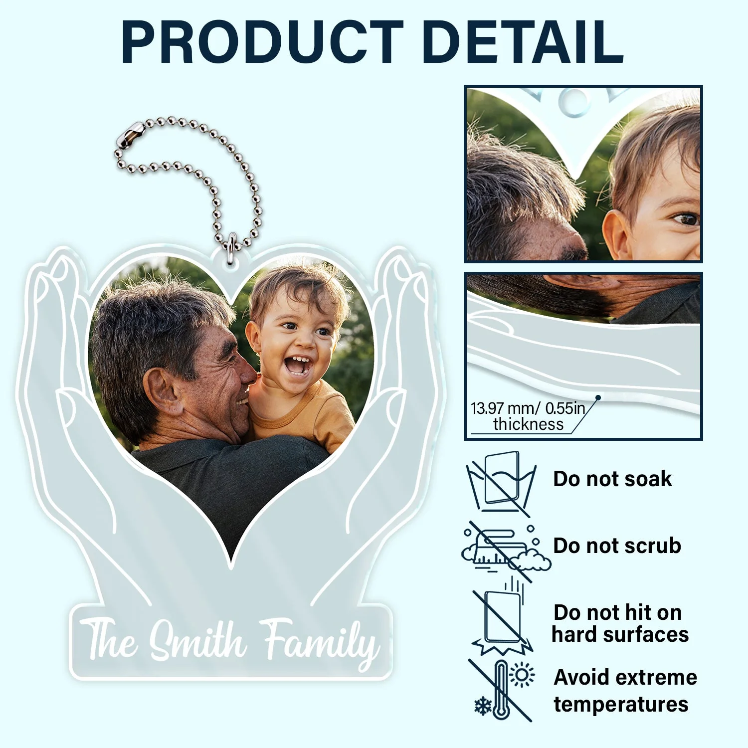 Custom Photo Family - Gift For Mom, Dad, Couples, Sibling, Dog Lovers, Cat Lovers - Personalized Acrylic Car Hanger - Image 5