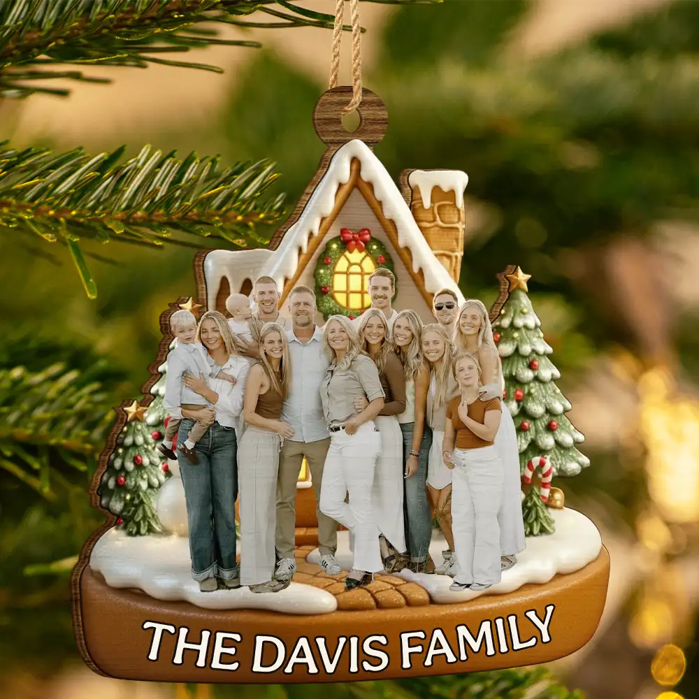 Custom Photo Family Home Sweet Home - Personalized Custom Shaped Wooden Ornament - Image 5