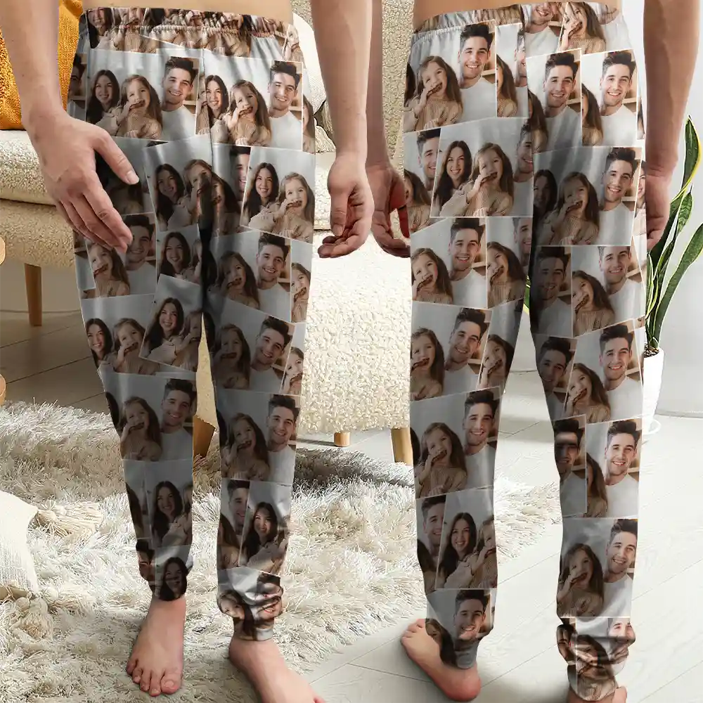 Custom Photo Family Human Pet Pictures - Personalized Pajama Pants - Image 4