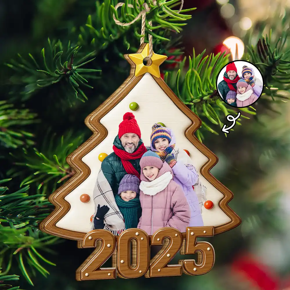Custom Photo Family Keepsake - Personalized Custom Shaped Wooden Ornament - Image 2