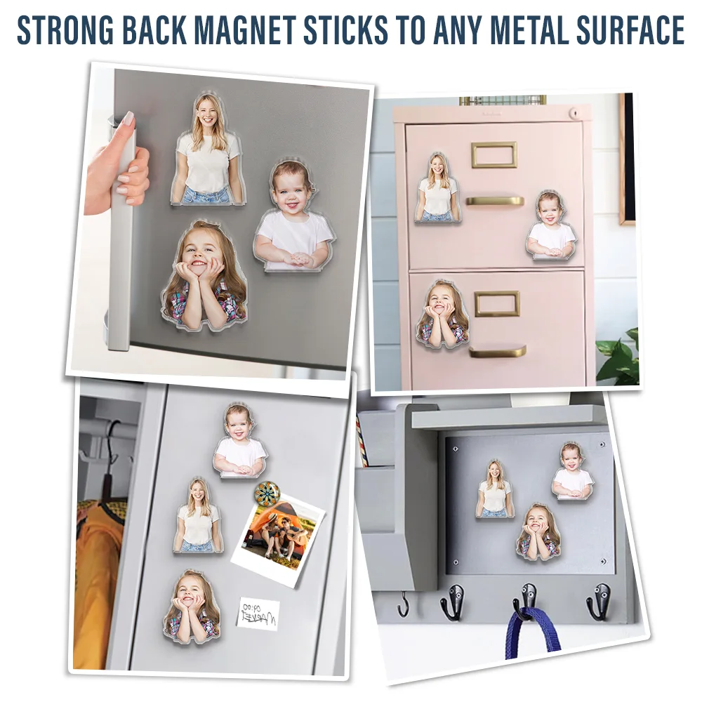 Custom Photo Family Member With Names - Personalized Acrylic Fridge Magnet - Image 7