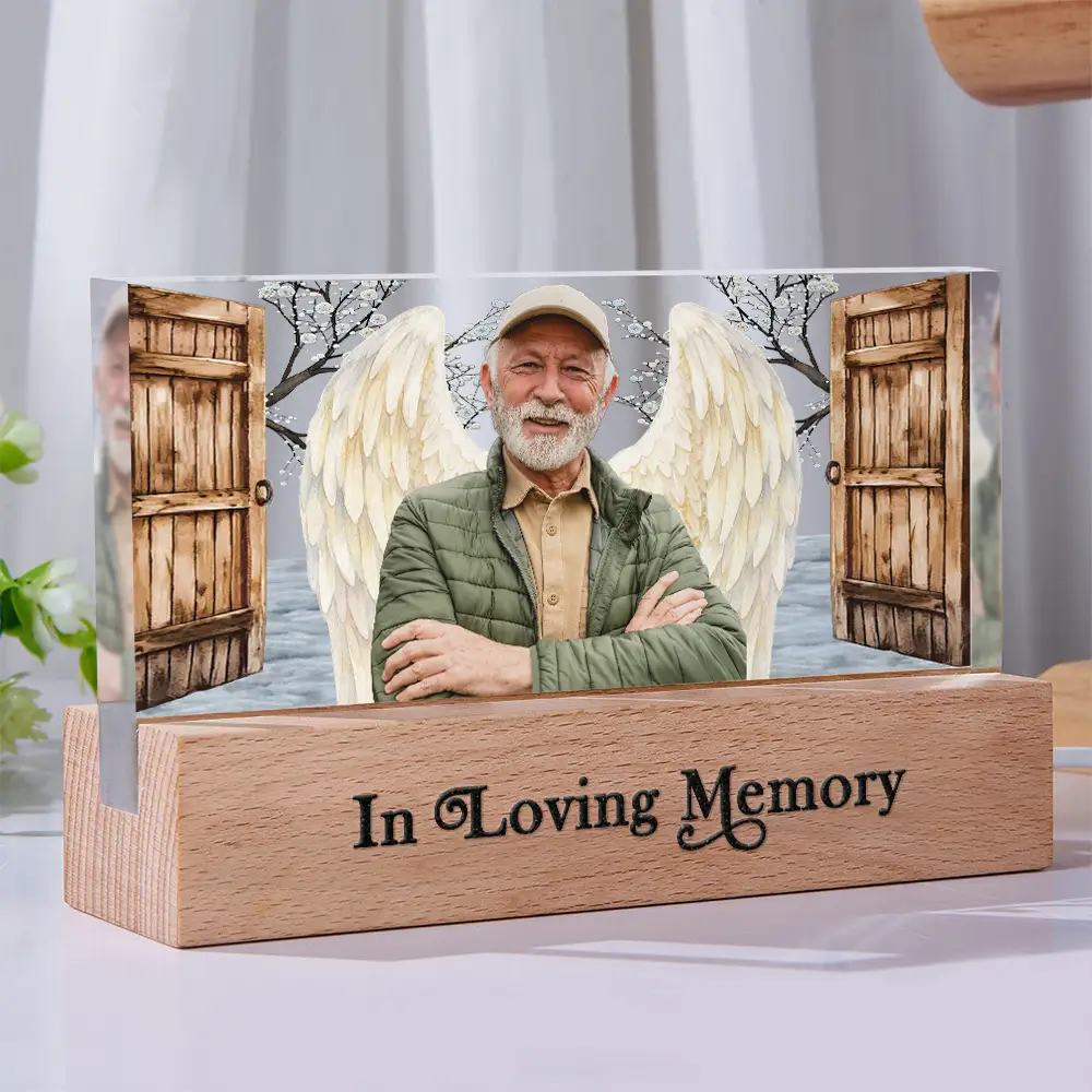 Custom Photo Family Memorial I'm Always With You Open Door - Personalized Rectangle LED Light - Image 3