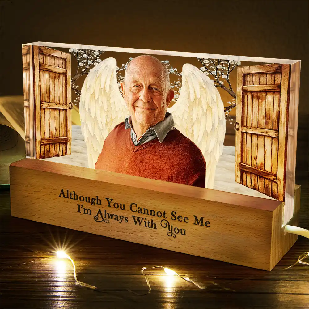 Custom Photo Family Memorial I'm Always With You Open Door - Personalized Rectangle LED Light - Image 6