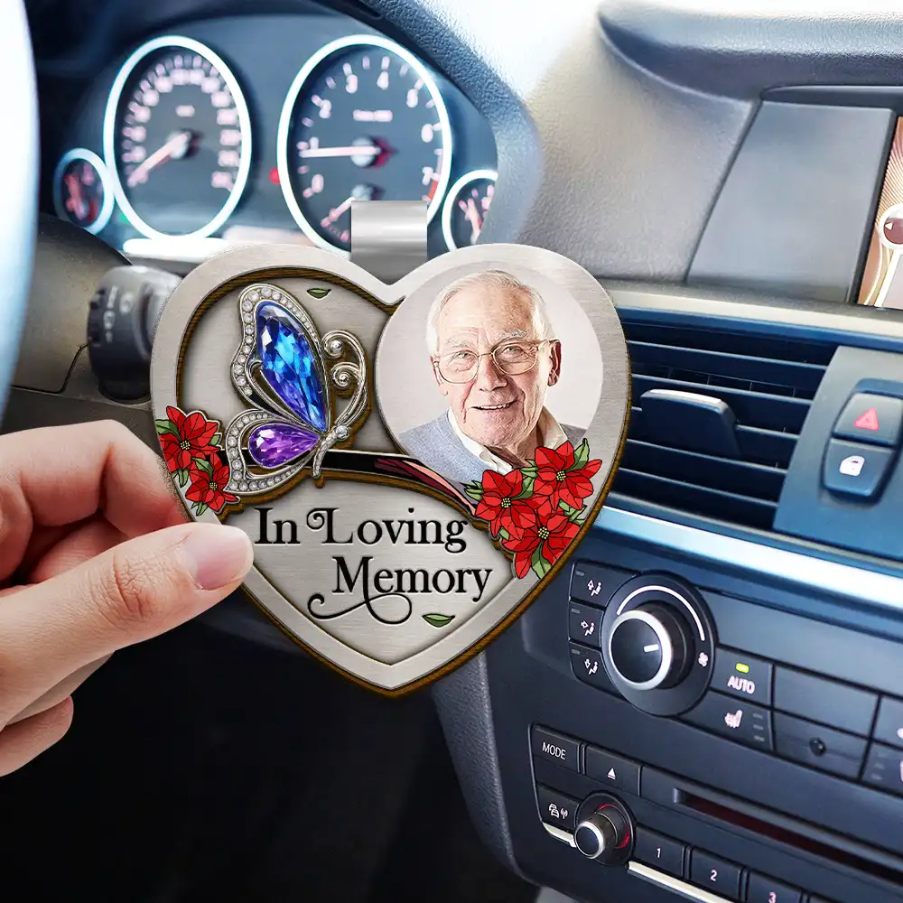 Custom Photo Family Memorial I'm Always With You - Personalized Custom Shaped Car Visor Clip - Image 3